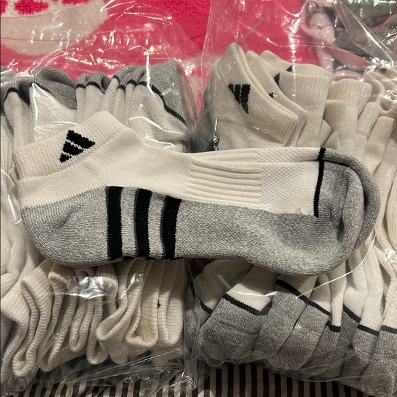 adidas Men's White and Gray Athletic Socks - Picture 1 of 1